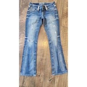 Miss Me Jeans The M Series Distressed Boot Women’s Size 26 Exclusive For Buckle